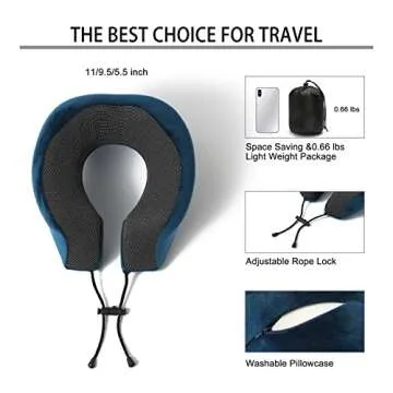 Memory Foam Neck Pillow for Travel Comfort & Support