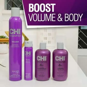 CHI Magnified Volume Finishing Hair Spray, Boosts Volume & Body For Maximum Fullness, Builds Resilience & Strength & Adds Shine, 12 Oz