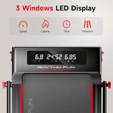 Compact RHYTHM FUN Treadmill with Incline for Home Fitness