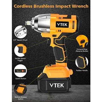 VTEK Brushless Impact Wrench 700Nm Power for All Tasks