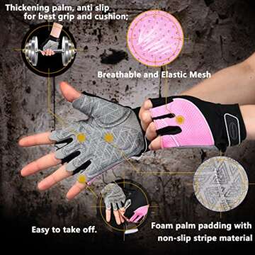 Tourdarson Workout Gloves for Men and Women, Exercise Gloves for Weight Lifting, Cycling, Gym, Train...