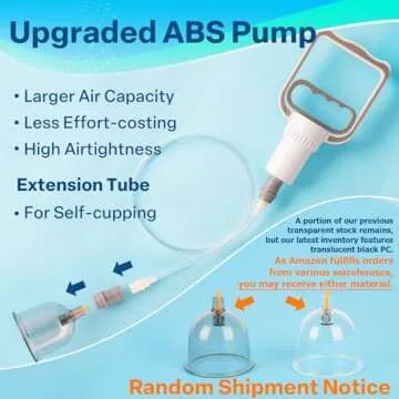 Eambond Cupping Kit, Cupping Therapy Sets Massage Back, Pain Relief, Physical Therapy, Chinese Muscle Cupping Tool with Pump & Vacuum Silicone Cups for Cellulite Reduction at Home