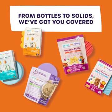 Ready Set Food Organic Baby Oatmeal Cereal – Safe & Easy Early Allergen Exposure for Babies 6+ Months, Organic Baby Food with 9 Top Allergens: Organic Peanuts, Milk, Eggs, Cashews & More (15 Servings) (Original)