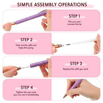 Epakh 3 Pieces Weeding Pen Vinyl Pen Pin Weeding Tool Retractable Pin Pen Fine Point Weeding Pin Pen Glitter Metal Vinyl Air Release Installation for DIY Craft