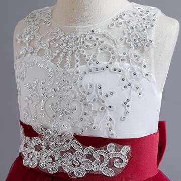 NNJXD Girls Princess Pageant Dress Kids Prom Ball Gowns Wedding Party Flower Dresses (10-11 Years, Red 4)