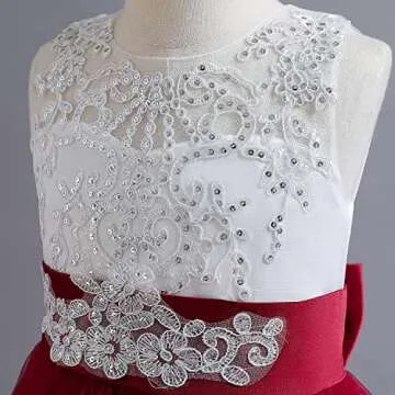 NNJXD Girls Princess Pageant Dress Kids Prom Ball Gowns Wedding Party Flower Dresses (10-11 Years, Red 4)