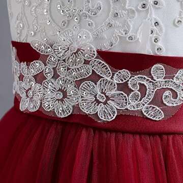 NNJXD Girls Princess Pageant Dress Kids Prom Ball Gowns Wedding Party Flower Dresses (10-11 Years, Red 4)