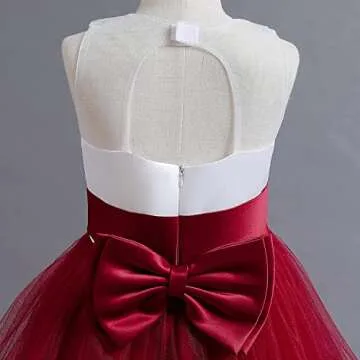 NNJXD Girls Princess Pageant Dress Kids Prom Ball Gowns Wedding Party Flower Dresses (10-11 Years, Red 4)