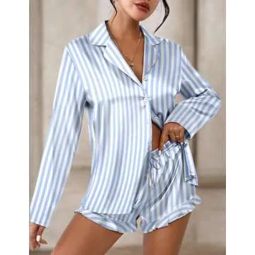 Ekouaer Women's Satin Pajama Set for Luxurious Comfort