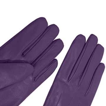 Harssidanzar Ladies Leather Touchscreen Gloves for Winter