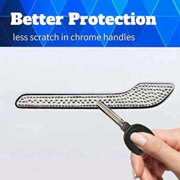 Yeapop 4 Pcs Bling Silver Rhinestone Door Handle Protectors for Model 3 and Model Y.