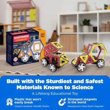 Magformers XL Cruisers 32PC Set - Magnetic Tiles Building Blocks, Educational Kit, STEM Toy Set - Magnetic Building Tiles for Kids to Develop Problem-Solving Abilities and Shape Recognition