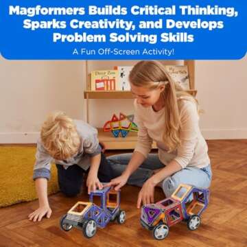 Magformers XL Cruisers 32PC Set - Magnetic Tiles Building Blocks, Educational Kit, STEM Toy Set - Magnetic Building Tiles for Kids to Develop Problem-Solving Abilities and Shape Recognition