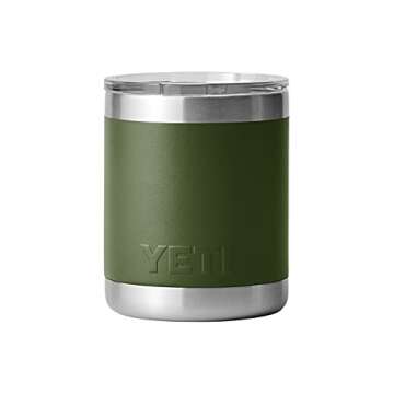 YETI Rambler 10 oz Lowball, Vacuum Insulated, Stainless Steel with MagSlider Lid, Highlands Olive