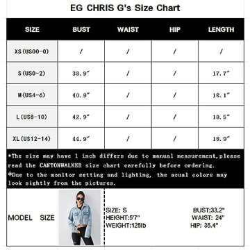 EG CHRIS G Women's Blue Jean Jacket Button Up Long Sleeve Loose Oversized Cropped Denim Jackets Coats (L,Mid Blue)…