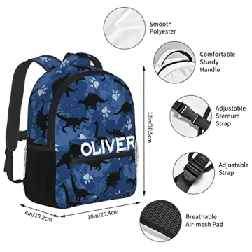 Ysbkn Custom Dinosaur Backpack for Toddlers Kids