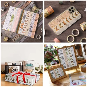 AEBORN Vintage Washi Tape Set - 20 Rolls for Crafting