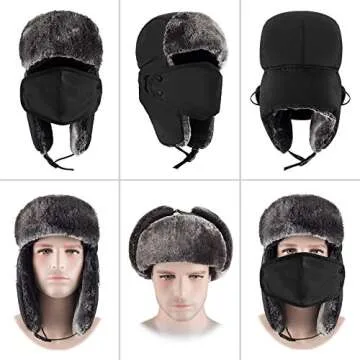 Mysuntown Unisex Winter Trooper Trapper Hat for Cold Weather