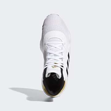 adidas Men's Pro Bounce 2019 Basketball Shoe, Cloud White/Core Black/Gold Metallic, 6.5 Standard US Width US