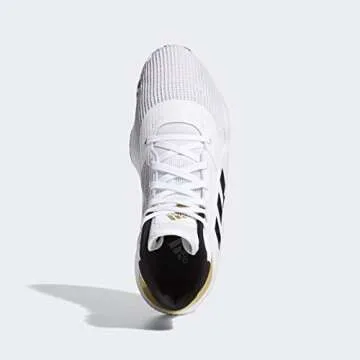adidas Men's Pro Bounce 2019 Basketball Shoe, Cloud White/Core Black/Gold Metallic, 6.5 Standard US Width US