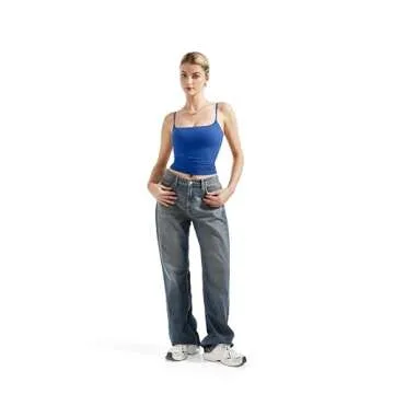 SUUKSESS Women Sexy Square Neck Tank Top Summer Y2K Going Out Tops Casual Sleeveless Basic Cami Shirts (Sapphire, S)