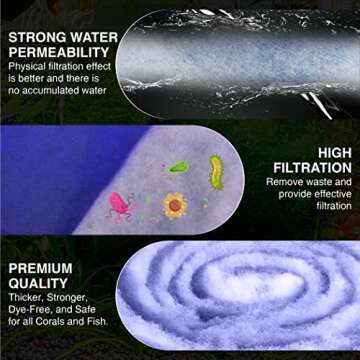 BIG Kahuna Aquarium Filter Floss Rolls – 12-inch Pond and Aquarium Filter Media – 1-inch Thick Wet/Dry Aquarium Filter Pad – Bonded Filter Media Pad for Freshwater or Marine Aquariums, Ponds – 5ft