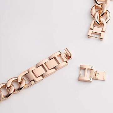 VIUJUH 38/40mm Cool Women Chain Metal Smartwatch Bands Compatible for Apple Watch Bands SE Series 5 Series6 Man Durable Adjustable Watch Band Compatible for Iwatch 6/5/4/3/2/1