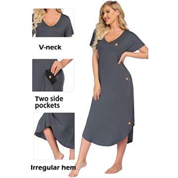 Shop HOTOUCH Women's Long Cotton Nightgown Relax in Style