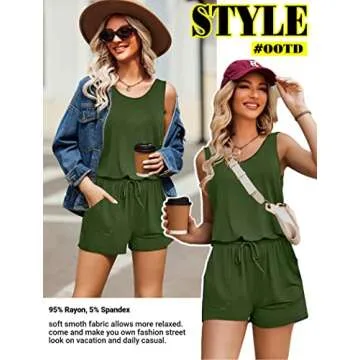 ADOME Women’s Scoop Neck Casual Jumpsuit Romper