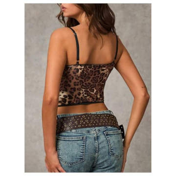 Shop GORGLITTER Women's Leopard Print Lace Cami Top