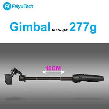 3-Axis Action Camera Gimbal Stabilizer for GoPro Hero 8/7/6/5, WiFi Connection, Handheld Gimbal Selfie Stick for SJCAM YI-CAM, 18cm Extendable Pole Portrait Mode with Tripod FeiyuTech Vimble 2A