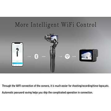 3-Axis Action Camera Gimbal Stabilizer for GoPro Hero 8/7/6/5, WiFi Connection, Handheld Gimbal Selfie Stick for SJCAM YI-CAM, 18cm Extendable Pole Portrait Mode with Tripod FeiyuTech Vimble 2A