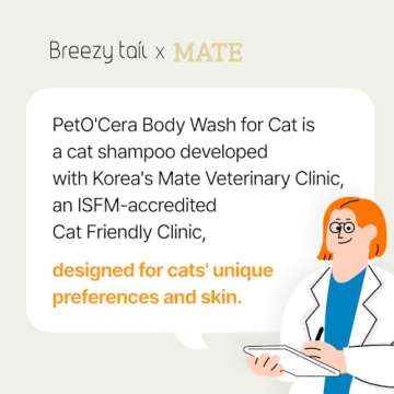 Breezytail PetO’Cera All-in-One Cat Shampoo and Conditioner | Hypoallergenic Cat Skin & Coat Care ...