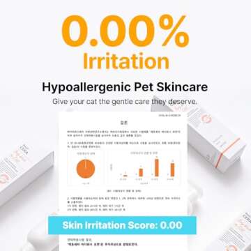 Breezytail PetO’Cera All-in-One Cat Shampoo and Conditioner | Hypoallergenic Cat Skin & Coat Care | Itch Relief, Moisturizing & Rejuvenating | Veterinarian Approved and Formulated (10.1oz, 300ml)