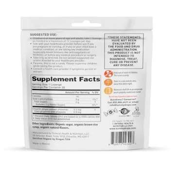 USDA Organic Natural Ginger Tummydrops, Gluten Free & Vegan, 33 Individually Wrapped Drops in a Resealable Bag