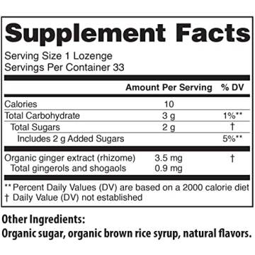 USDA Organic Natural Ginger Tummydrops, Gluten Free & Vegan, 33 Individually Wrapped Drops in a Resealable Bag