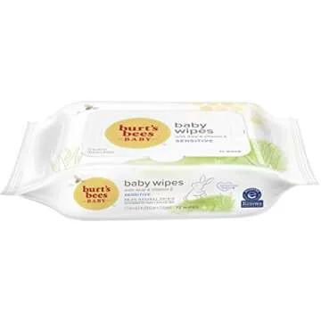Burt's Bees Baby Chlorine-Free Wipes, 72 Count for Sensitive Skin