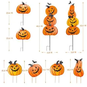 Juegoal Stacked Metal Pumpkins for Yard - Fall Decor