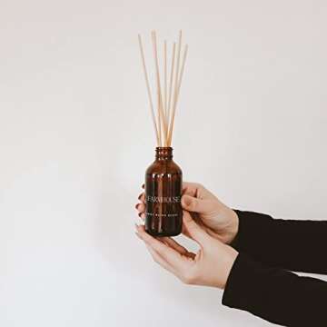 Sweet Water Decor Farmhouse Amber Reed Diffuser Set | Apple, Orange, Pumpkin, Fall Scented Reed Diff...