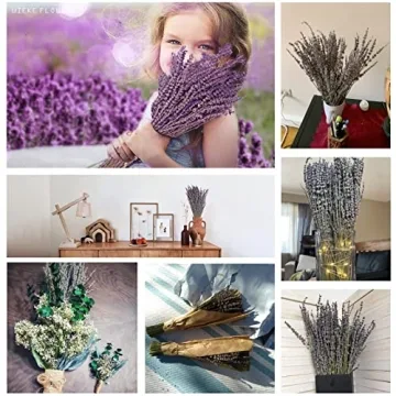 Uieke Natural Dried Lavender Bundles for Home Decoration