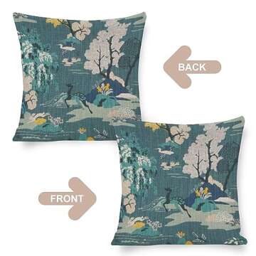 Wgyclx Premium Linen Peacock Throw Pillow Covers