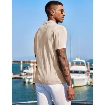 COOFANDY Men's Short Sleeve Casual Button Up Shirt