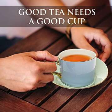 Elegant Yedi Coffee and Tea Cups Set with Gold Rim