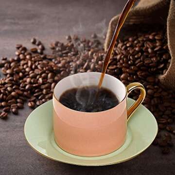 Elegant Yedi Coffee and Tea Cups Set with Gold Rim