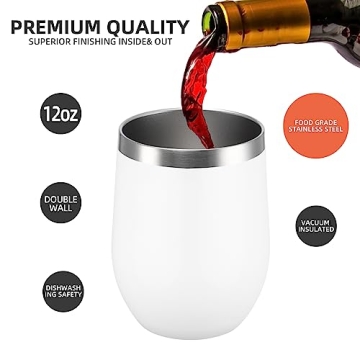 FristChoice 12 oz Insulated Wine Tumbler for Any Beverage