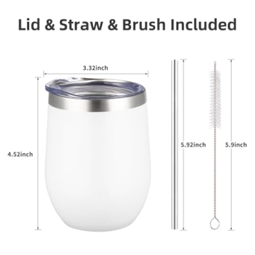 FristChoice 12 oz Insulated Wine Tumbler for Any Beverage