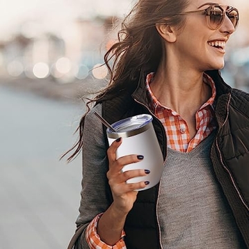 FristChoice 12 oz Insulated Wine Tumbler for Any Beverage