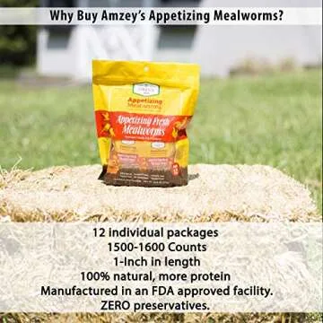 Fresh Mealworms 8.4 oz Premium Food for Pets