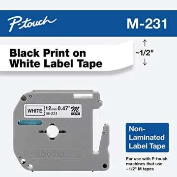 Brother M-231 Black-On-White Tape - Effortless Labeling Solution