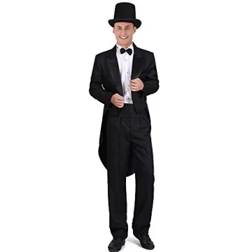 Men's Tuxedo Costume Classic Slim Fit Tuxedo Suit Chorus, Black, Size Medium